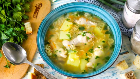 Довольно интересно: рецепт куриного супа с жареной лапшой