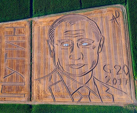 Итальянский фермер к саммиту G20 создал гигантский портрет Путина