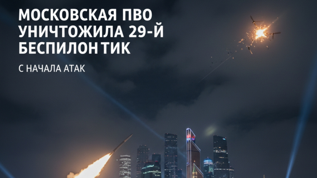 Московская ПВО уничтожила 29-й беспилотник с начала атак