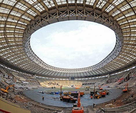 На Большой спортивной арене "Лужники" тестируется медиакровля