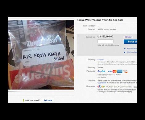 На eBay предлагают купить воздух с концерта Канье Уэста