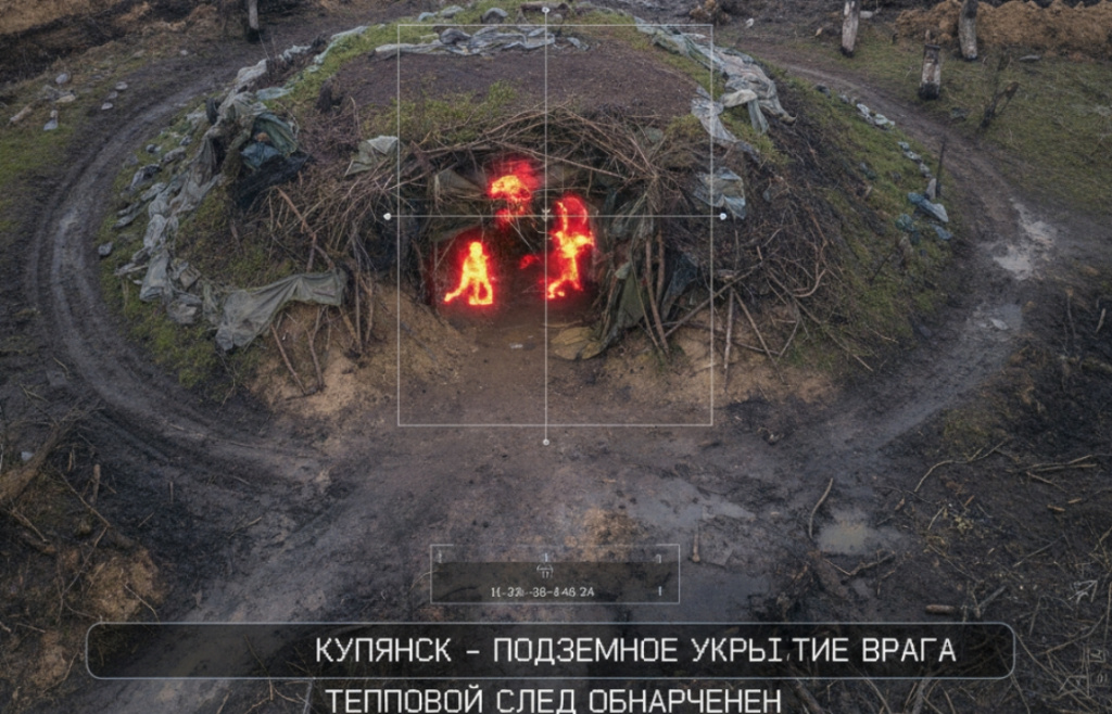 Под Купянском дроны выследили врага в подземном укрытии