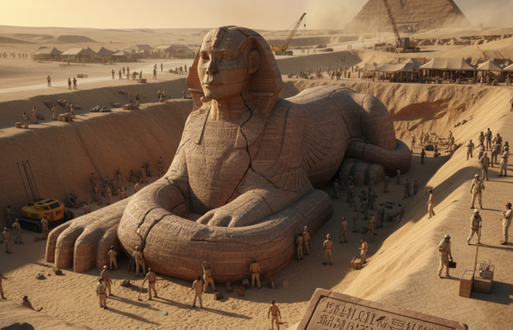 Под песками Гизы найден второй Сфинкс - заявление ученых