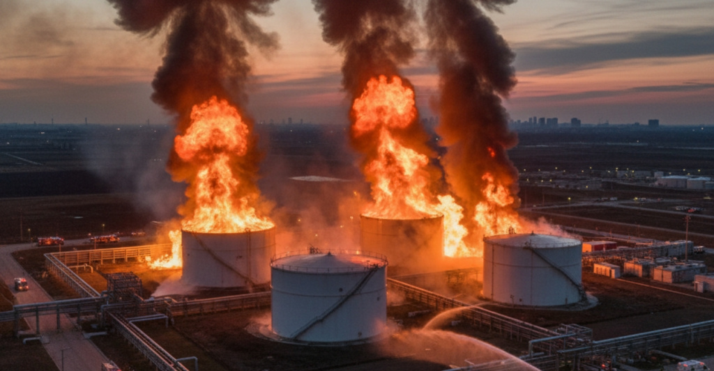 Пожар на нефтебазе под Тихорецком ликвидирован после атаки дрона