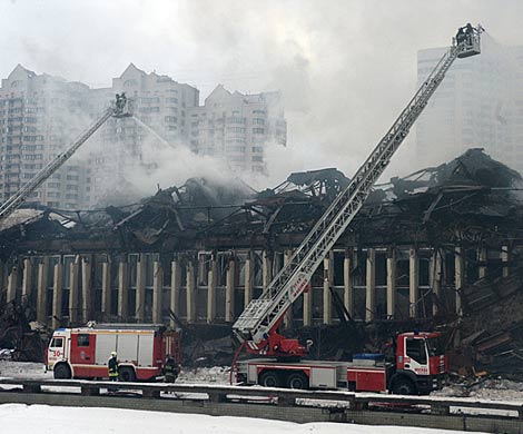 Пожар в здании ИНИОН РАН тушили сутки