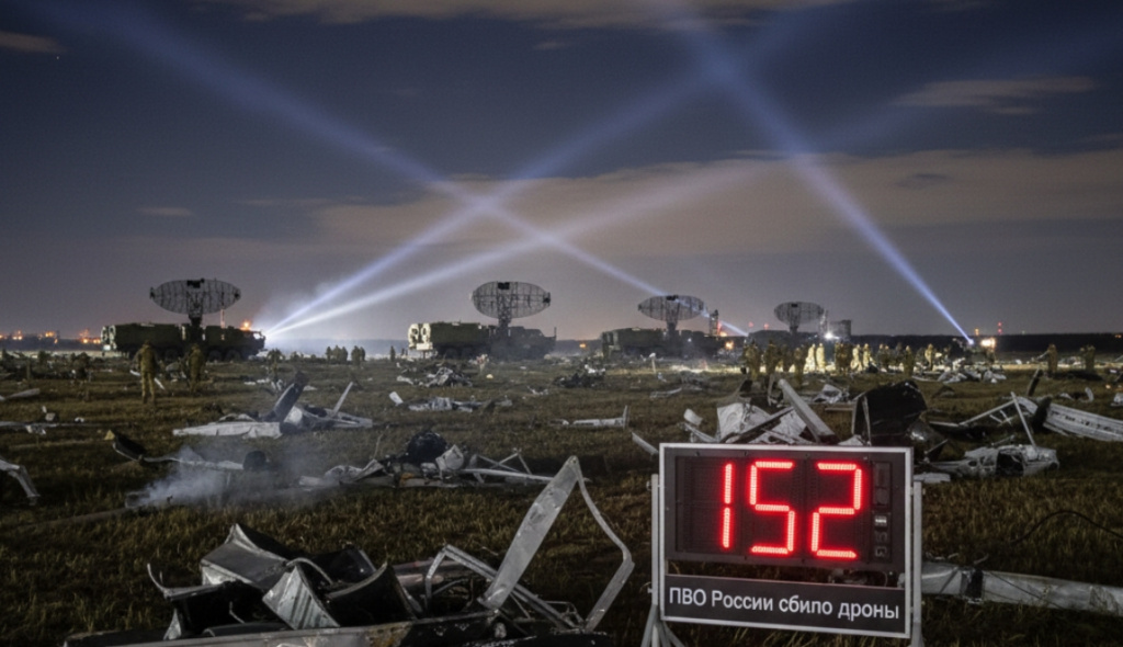 ПВО России сбило 152 дрона, есть одна жертва среди мирных жителей