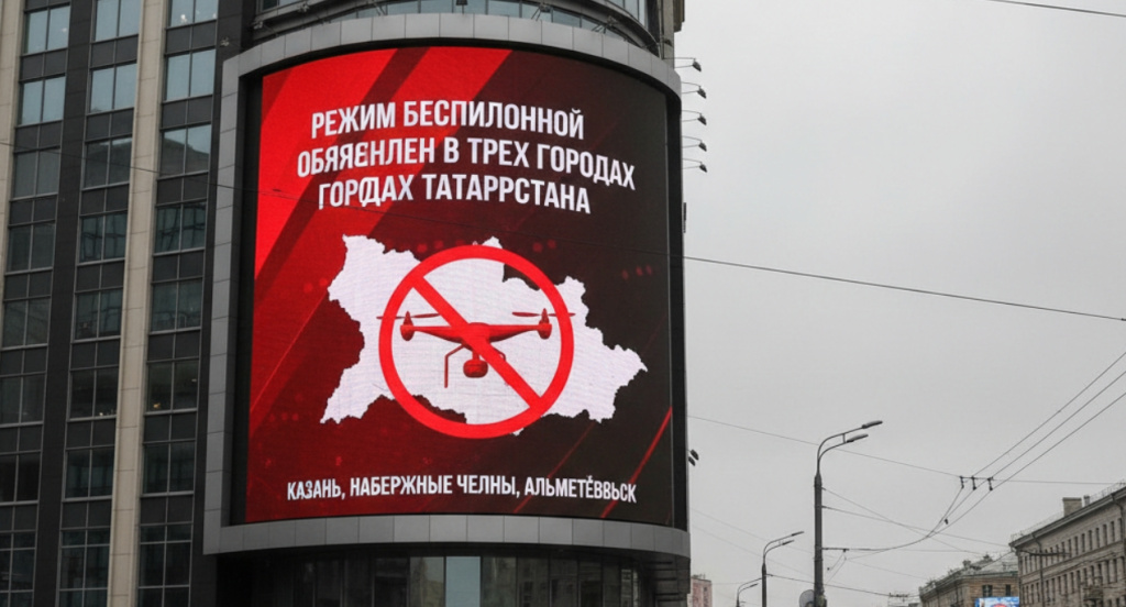 Режим беспилотной опасности объявлен в трех городах Татарстана