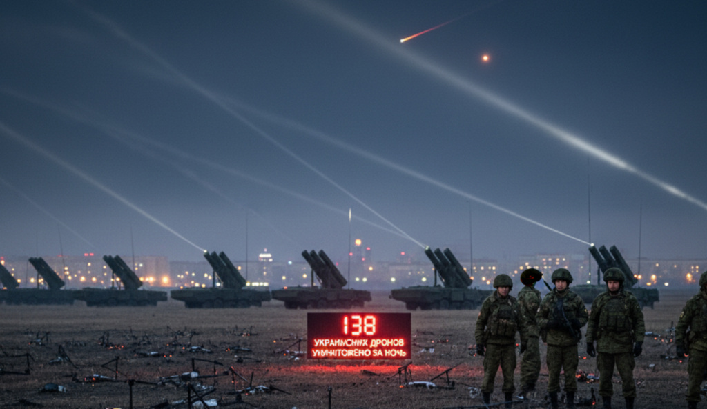Российская ПВО за ночь уничтожила 138 украинских дронов