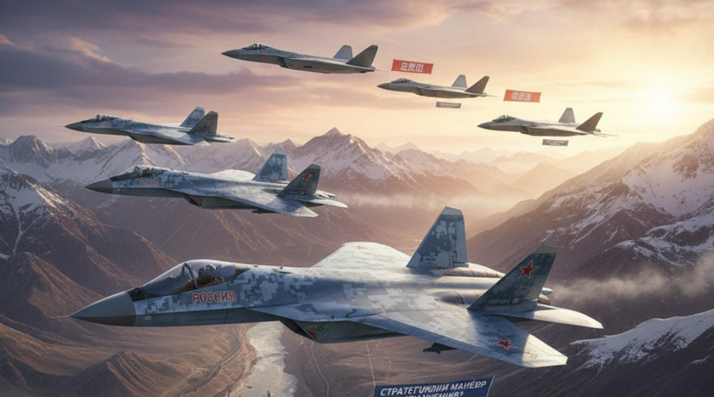 Российские Су-57 у границ Китая - стратегический манёвр или плановые учения