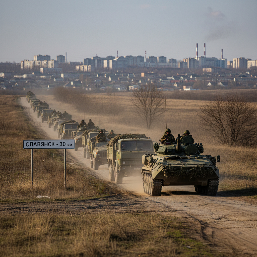 Российские войска в 30 километрах от ключевого Славянска
