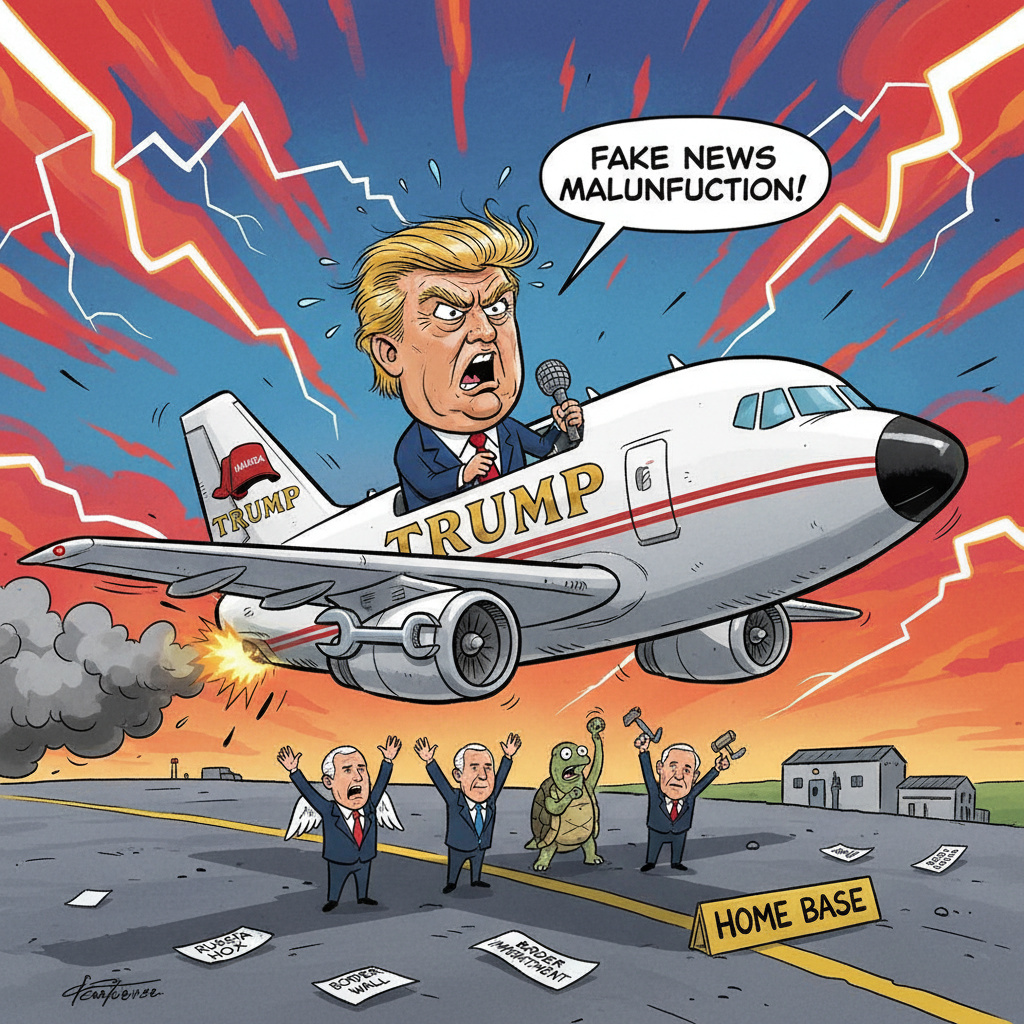 Самолет Трампа вернулся на базу из-за неисправности после взлета