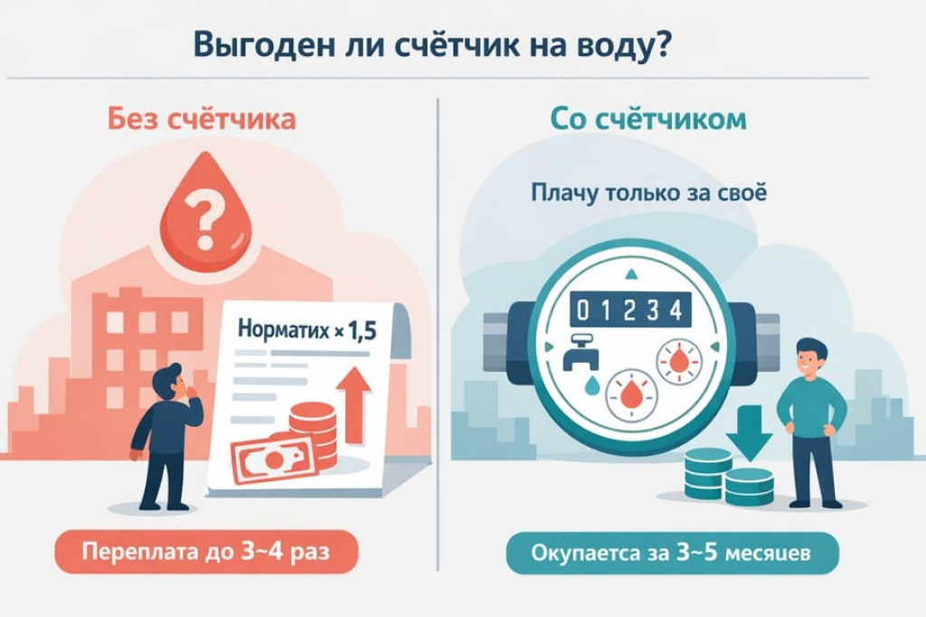 Выгоден ли счётчик на воду в квартире: расчёт экономии и когда он не нужен