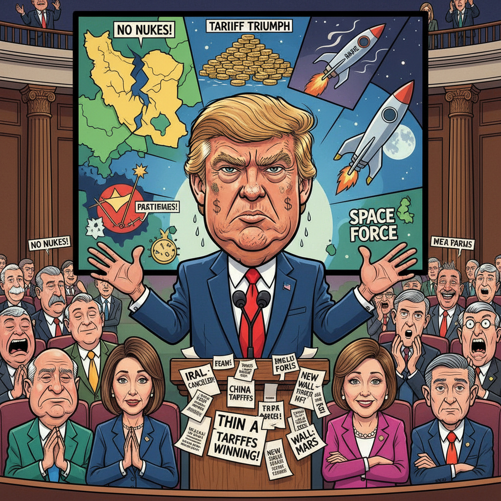 Выступление Трампа в конгрессе: позиция по Ирану, итоги тарифной политики и новые инициативы