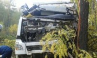 В Бурятии самосвал разбился об дерево