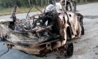 В Челябинской области на трассе взорвался автомобиль, все погибли