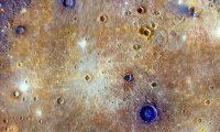 В кратере Меркурия найдены голубые инопланетные строения