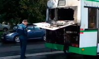 В Москве на ходу загорелся автобус с пассажирами