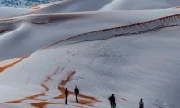 В Сахаре второй раз за год выпал снег‍