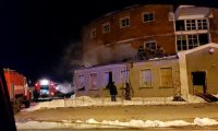 В Тюмени на Ленина загорелась круглая баня