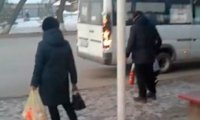 В Уфе на остановке «Правда» загорелась маршрутка с полным салоном пассажиров