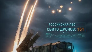 Российская ПВО уничтожила 151 украинский дрон за одну ночь
