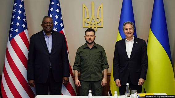 Госсекретарь и министр обороны США встретились с Зеленским в Киеве