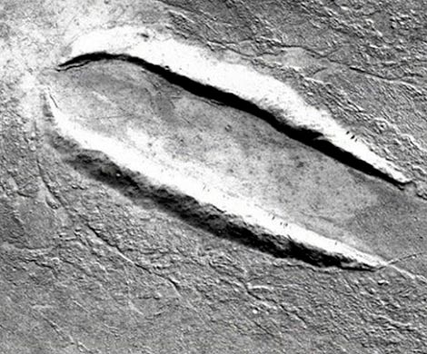 На Марсе нашли летающую тарелку и след от ее крушения