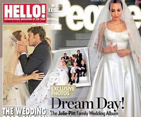 Питт и Джоли продали свой свадебный снимок за $2 млн 