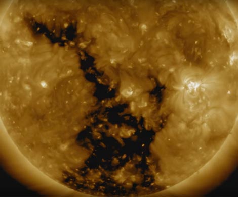 Сотрудники NASA обнаружили огромную дыру на Солнце‍