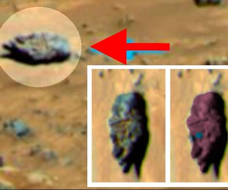 На Марсе обнаружена каменная голова