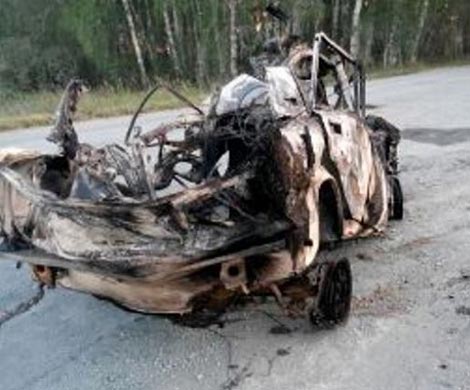 В Челябинской области на трассе взорвался автомобиль, все погибли