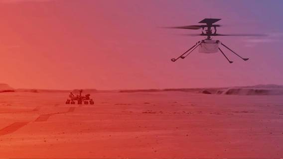 Вертолет NASA Ingenuity совершил первый исторический полет на Марсе